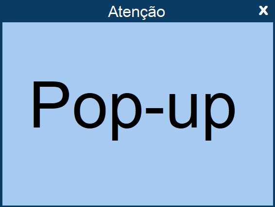 Pop-ups do Sistema